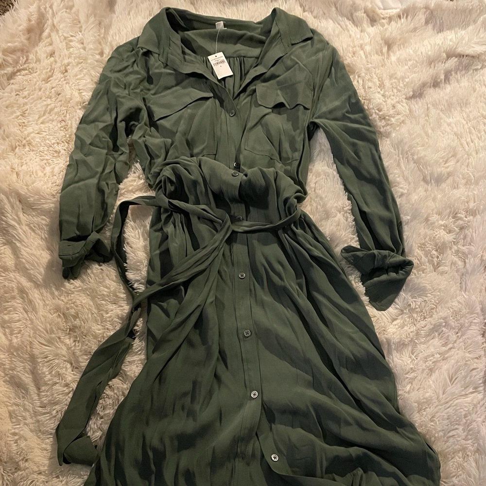 NWT GAP midi tie belt shirt dress